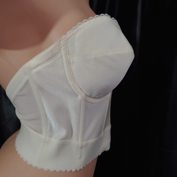 NWT DOMINQUE Corset Shapewear Top IVORY WHITE Retro Pin-Up 34C #6377 - Picture 8 of 11